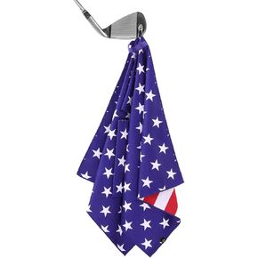 LRD Magnetic Golf Towel X-Large Microfiber Towel w/Clip for Bags, Carts & Clubs Miami Flamingo