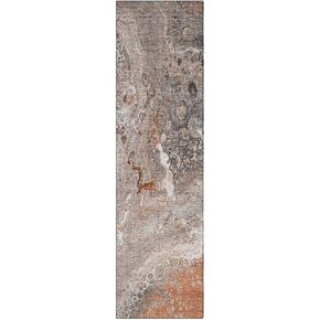 Chantille ACN588 Terracotta 2'3" x 7'6" Indoor Outdoor Hallway Runner Rug, Stain Resistant Washable Kitchen Area Carpet for Bathroom, Laundry and Bedroom Rug