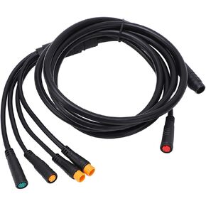 Alomejor 1 to 5 Electric Bike Cable Plastic Rubber Ebike Connector Cable Wire for Electric Bike Conversion Kit