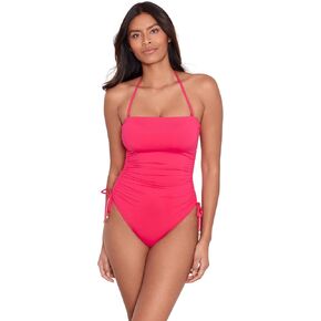 Lauren Ralph Lauren Women's Beach Club Solids Ruched Strapless One Piece