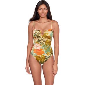 Lauren Ralph Lauren Women's Island Tropical V Wire Over The Shoulder One Piece