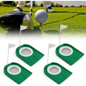 كأس وضع الجولف مع FLA 4 قطع أدوات تدريب على فتحات الجولف في الأماكن المغلقة والمنزل والمنزل في الهواء الطلق معدات تدريب الجولف مع ثقوب وأعلام بلاستيكية لوضع مجموعة داخلية خضراء in Kuwait