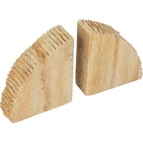 Creative Co-Op Decorative Sandstone Bookends with Ribbed Edge, Natural, Set of 2