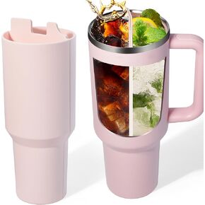 2-in-1 Inner Tray Compatible with Stanley Cups Accessories, Silicone Cup Separator for 40 oz Tumblers and Water Bottles (30oz Rose Quartz) in Saudi Arabia