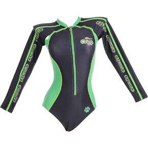 Miraculous Cat Noir Black Green Long Sleeve One-piece Swimsuit