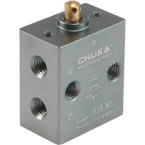uxcell 2 Position 3 Way M5 Manual Handle Control Pneumatic Solenoid Mechanical Valve,S3B-M5