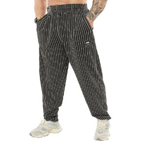 Men's Loose Fit Cotton Sweatpants with Zippered Pockets, Gym Lifestyle Pants