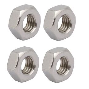 uxcell 4pcs M10 x 1.5mm Pitch Metric Thread 201 Stainless Steel Left Hand Hex Nuts