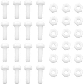 DZS ELEC 30 زوج M6x25mm النايلون الأبيض كامل الموضوع عرافة مسمار لولبي الرأس ومجموعة الجوز عرافة البراغي البلاستيك صواميل سداسية in Kuwait