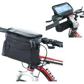 Bike Handlebar Bag, Large Bicycle Front Bag, Bike Frame Bag with Foldable TPU Phone Holder, Touchable Transparent Pouch in Kuwait