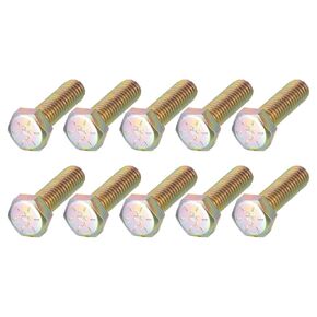 METALLIXITY Hex Bolts (5/16-24x1") 10Pcs, Grade 8 Carbon Steel Zinc Plated Fully Threaded, UNF Fine Thread Hex Head Screw Bolt - for Furniture Repair, Yellow