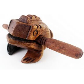 Frog guiro 4 inches wood block musical instrument Percussion Musical Instrument Perfect size Natural Wood Güiro Frog (Blue)