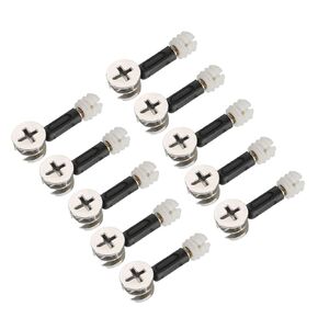 uxcell 3-in-1 Furniture Connecting Kit 15mm OD Cam Fitting, M6x35mm Dowel Screws, 10.7mm OD Pre-inserted Nut 30 Sets