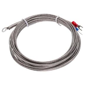 MECCANIXITY K Type Thermocouple Temperature Sensor PT100 5mm Ring High Temperature Probe 13ft Wire 0 to 600°C(32 to 1112°F) Stainless Steel