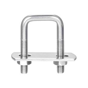 uxcell Square U-Bolts, 3 Sets 27mm(1.06") Inner Width 50mm Length M8 304 Stainless Steel U Clamp Bolt with Nuts and Plates, for Boat Trailer