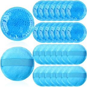 30 Pack Small Ice Pack Reusable Hot Cold Gel Ice Pack Bulk Round Gel Beads Ice Pack with Cloth Backing Compress for Kid Pain Relief, Wisdom Teeth, Neck Injuries, Tired Eye, Headache, Blue