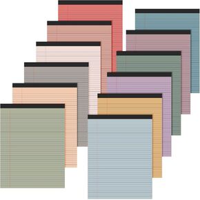 Fuutreo 12 Pcs 8.5'' x 11'' Colored Legal Pad Writing Pads Narrow Ruled 50 Sheets Per Notepad Micro Perforated Writing Pad Note Pads Office Supplies for School College Office Business (Mixed Colors) in Saudi Arabia