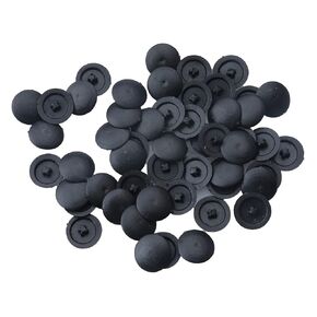 50 Pcs Screws Caps Covers Plastic Self Tapping Screw Hole Decoration Covers for Phillips Cam Fitting Nut Self Tapping Screws Lids Furniture Fitting (Black)
