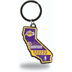 Rico Industries NBA Los Angeles Lakers Champ State Shape Keychain Large