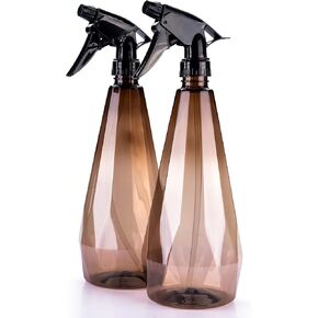 Amber Spray Bottle Cleaning Spray Bottles,Healthy Plastic, 32oz Spray Bottle For Hair&Hand&Clothe&Bathroom&Plant, Empty Mister Refillable Spray Bottles With ET,Essential Oil,Water,etc.(2 pack)