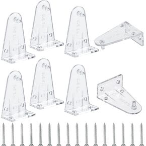 8Pcs Clear Blind Brackets Plastic Blind Hold Down Brackets Door Blinds Bottom Bracket Blinds Replacement Brackets Mini Blinds Bottom Rail Hold Clips with Screws