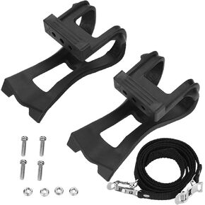 Plastic Bicycle Pedal Covers, Nylon Bicycle Pedal Straps with Non-Slip Toe Clips Bicycle Pedal Covers Road Bike Pedals with Adjustable DIY Parts for Bicycle Mountain Bike（one Pair）