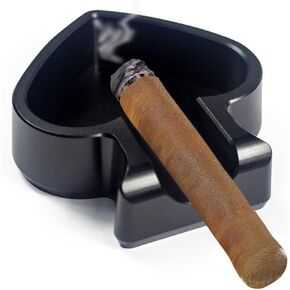 Cigar Ashtray Aluminum Cigar Ashtrays for Outdoors Cigar Ash Tray Cigar Accessories (Black)
