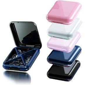 Travel Pill Organizer, Small Pill Case Organizer Pocket Pill Box Daily Pill Container Medication Travel Case Pill Holder Portable Medicine Case Medicine Organizer for Pill Vitamin（Black）