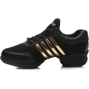 JUODVMP Women's Lace-up Breathable Air Cushion Split Sole Jazz Shoes,Model T01