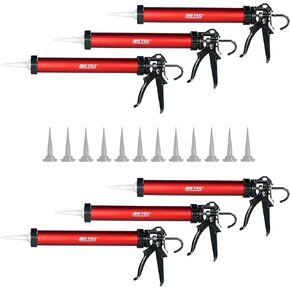 AWF PRO Sausage Caulk Gun - 20 oz Foil Pack / 10 oz Cartridge Convertible, 12:1 Thrust, Aluminum Sausage Caulking Gun, Ideal For Contractors and DIY, Replaceable Tips Included
