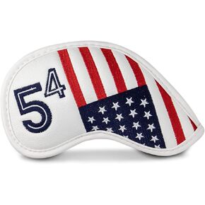 American Flag Golf Wedge Head Cover, US Flag Wedge Cover 54 Degree for Taylor made, Ping, Callaway, Mizuno - Premium Leather Golf Iron Club Head Cover Headcover for Men(1pc 54 degrees)