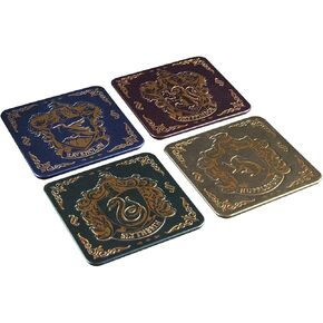 Paladone Harry Potter Coasters for Drinks - Hogwarts Crest Design - Premium Metal Drink Coasters