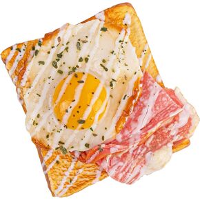 Framendino, Artificial Toast Fried Egg Bread Simulation Food Model Faux Bread Toast for Home Kitchen Party Decoration