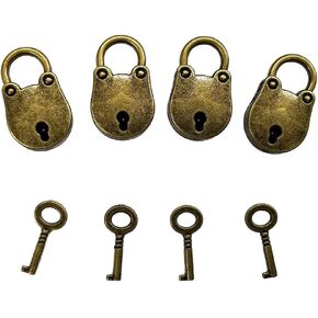 4Pcs Vintage Antique Style Mini Bear Archaize Padlocks Key Lock with Key