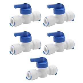 3/8-Inch OD Tube Ball Valve Quick Connect Fitting RO Water System Pack of 5