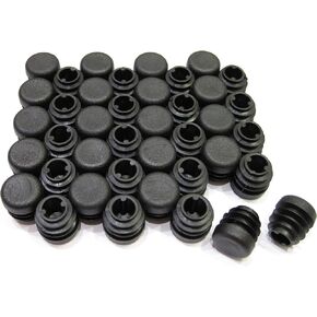5/8 Inch Round Plastic End Cap (for Hole Size from 15/32 to 9/16, Including 1/2 inches), Furniture Finishing Plug (Black, 8)