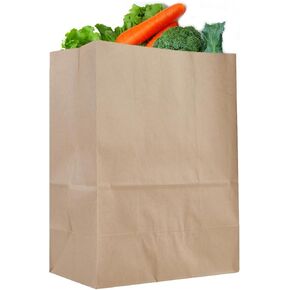 Kraft Brown Paper Bags Large Brown Paper Grocery Bags Take Out Bags-18 Pack