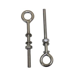 US STAINLESS 2 Pieces Stainless Steel 316 Eye Bolt 1/4" x 4" UNC Short Thread Marine Grade