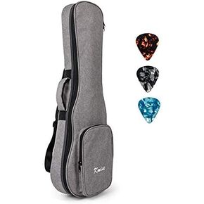 Kmise Tenor Ukulele Gig Bag 26 inch Soft Carring Case Double Strap With 3 Picks