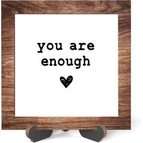 Wooden sign gift with stand, Inspirational Wood Plaque Decoration for Mental healthcare, Home decor, Bath, Kitchen-A04