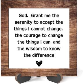 Wooden sign gift with stand, Inspirational Wood Plaque Decoration for Mental healthcare, Home decor, Bath, Kitchen-A04