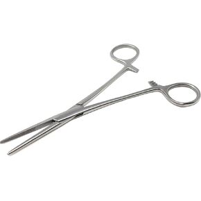Precision Kelly Hemostat Forceps, Half Serrated, Premium Grade Stainless Steel (6.25" Straight)