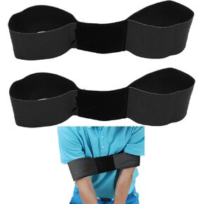 2 قطعة من أدوات تدريب أرجوحة الجولف، شريط الذراع المستقيم، مدرب أرجوحة الجولف، يساعد على تصحيح الذراع، للمبتدئين في الجولف (أسود) in Kuwait