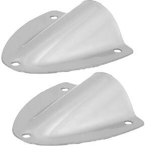 Akozon Clam Shell Vent, 2Pcs Big Clam Shell Vent Wire Pass Through Cover Polished Stainless Steel Clam Shell Ventilation for Boat Yacht