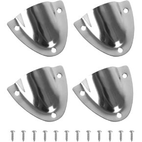 ORLANG 4 Pack Stainless Steel Clamshell Vent,Marine Wire Cable Vent Cover,Boat Transducer Wiring Cover with Mounting Screws,Suitable for Outside Vents of Wires, Hoses, Wiring Cables(Silver)