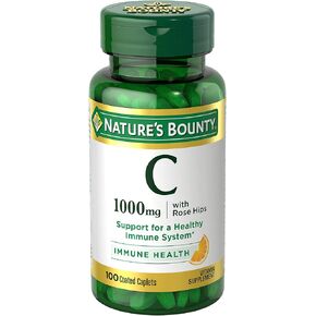 Nature's Bounty Pure Vitamin C-1000 mg - 100 Caplets, Pack of 4