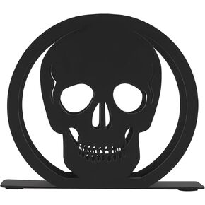 SHIDOW Napkin Holder, Black Metal Napkin Holder for Table, Halloween Skull Tissue Holder Stand, for Home, High-end Hotels, Bars, Cafes, Living Rooms, Office, Dens, Bathrooms, Etc.