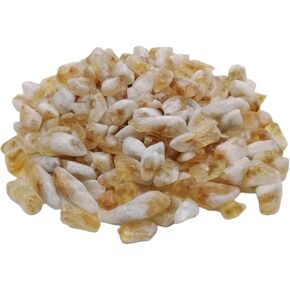 1Lb Citrine Point Bulk Polished Healing Crystal Stones Yellow Gemstones Crushed Chip Rocks for Tumbling Wicca DIY Candle