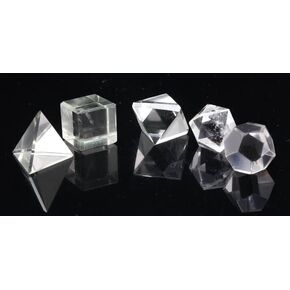 crystalmiracle Clear Quartz Five Platonic Solid Sacred Stones Geometry Set Crystal Healing Reiki Feng Shui Gift Handcrafted