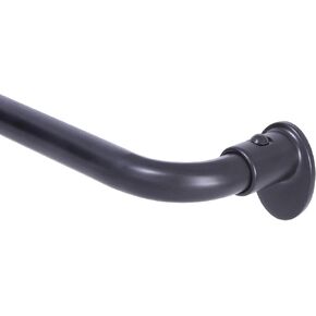 Lunar KL79231 Complete Blackout Room Darkening Wrap Around Curtain Rod, 48-86" Adjustable Length, Black Finish, 5/8" Diameter Steel Tube